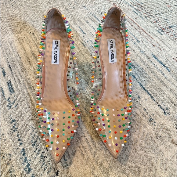 EUC Steve Madden Vala Multicolored Studded Stilettos Size 11 - Picture 13 of 14
